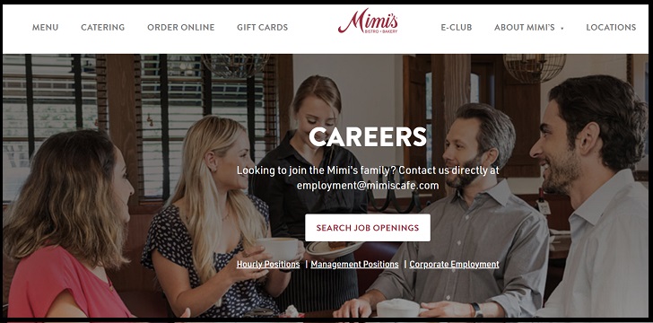 Mimi's Cafe Job Application Form, Careers