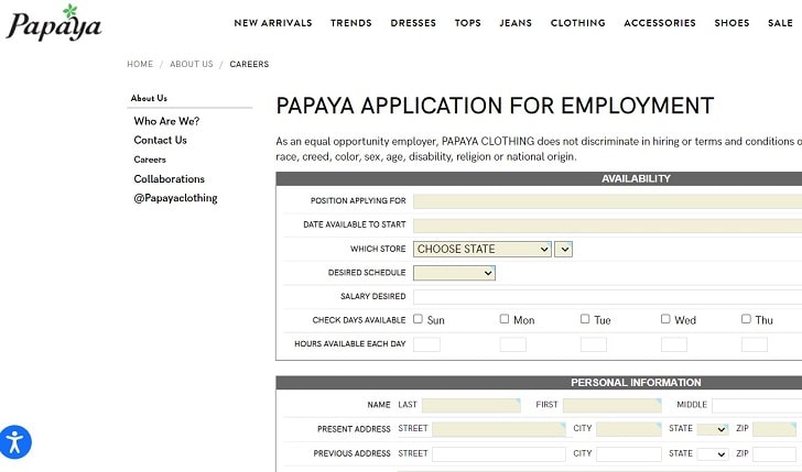 Papaya Clothing Jobs: Application Form/PDF Online